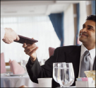 Image of man paying in a restaurant